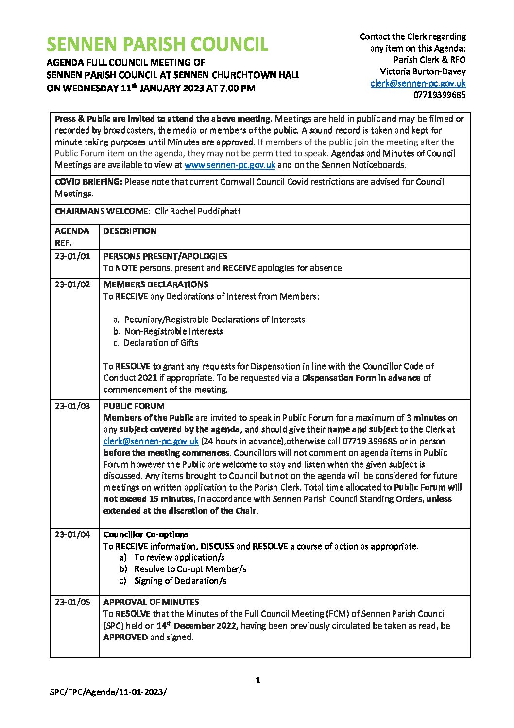 11-01-2023 SPC FCM Agenda