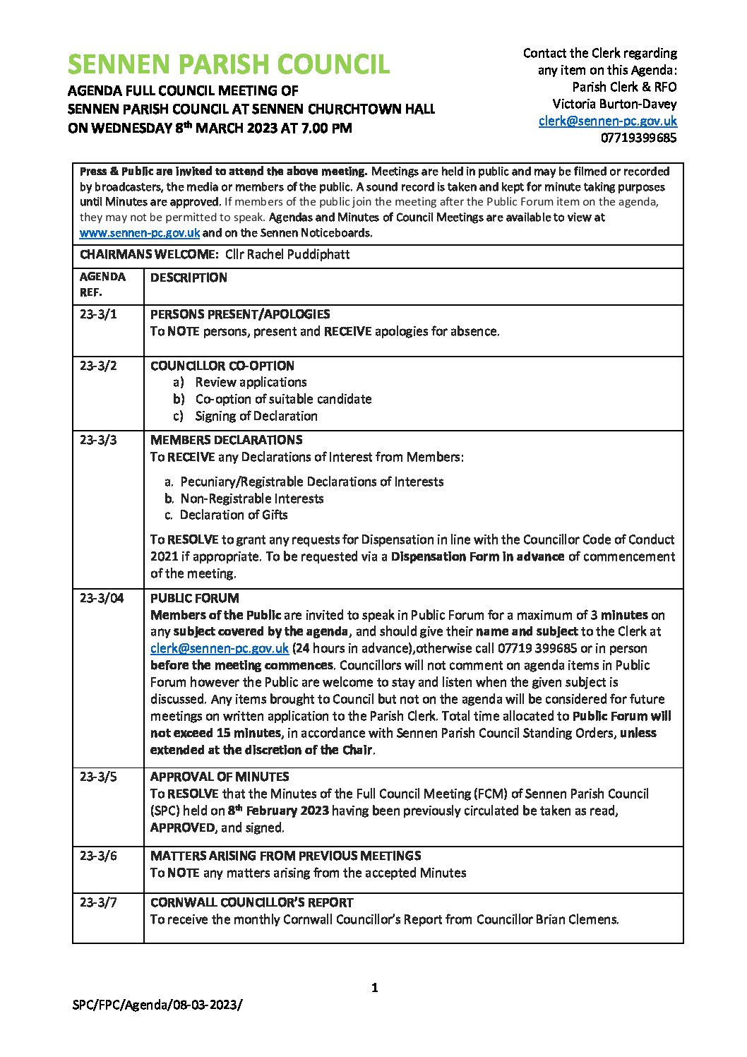 SPC FCM Agenda 08-03-2023