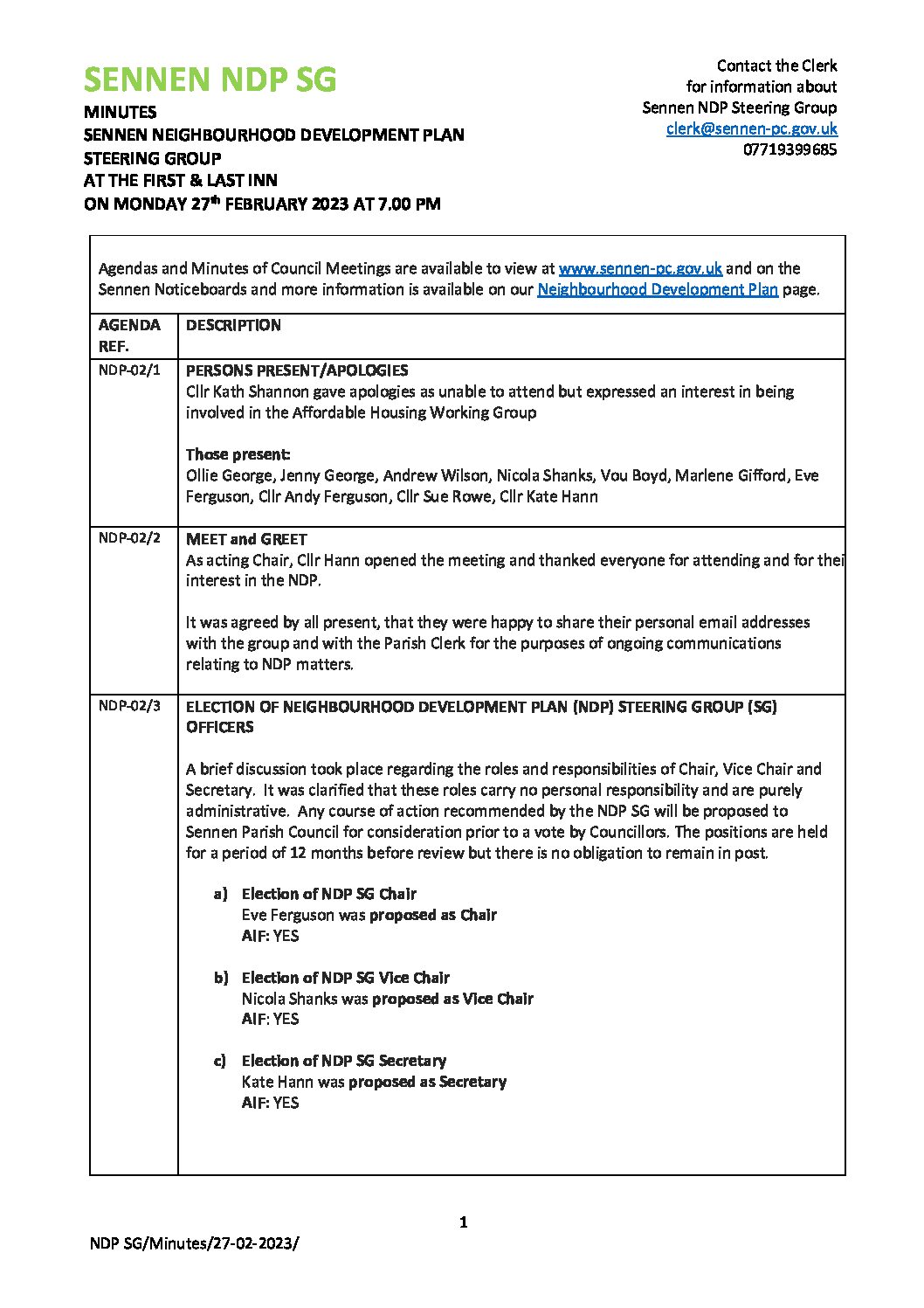 SPC NDP SG Minutes 02-2023