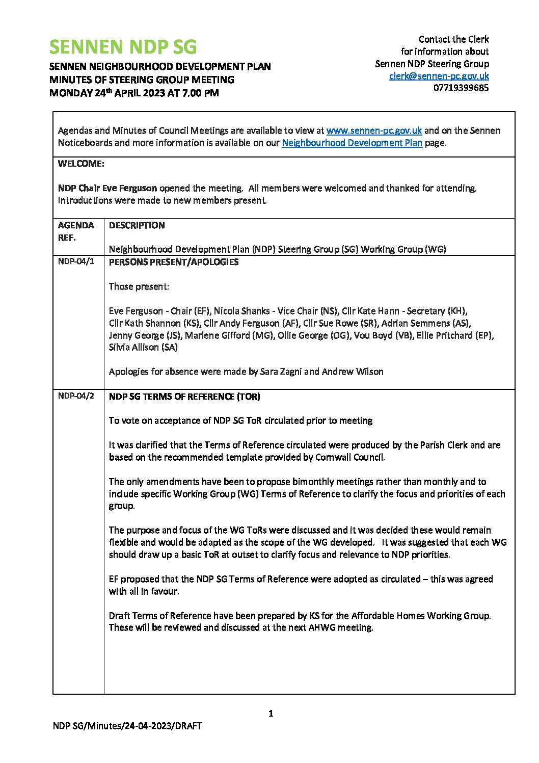 SPC NDP SG Minutes 04-2023