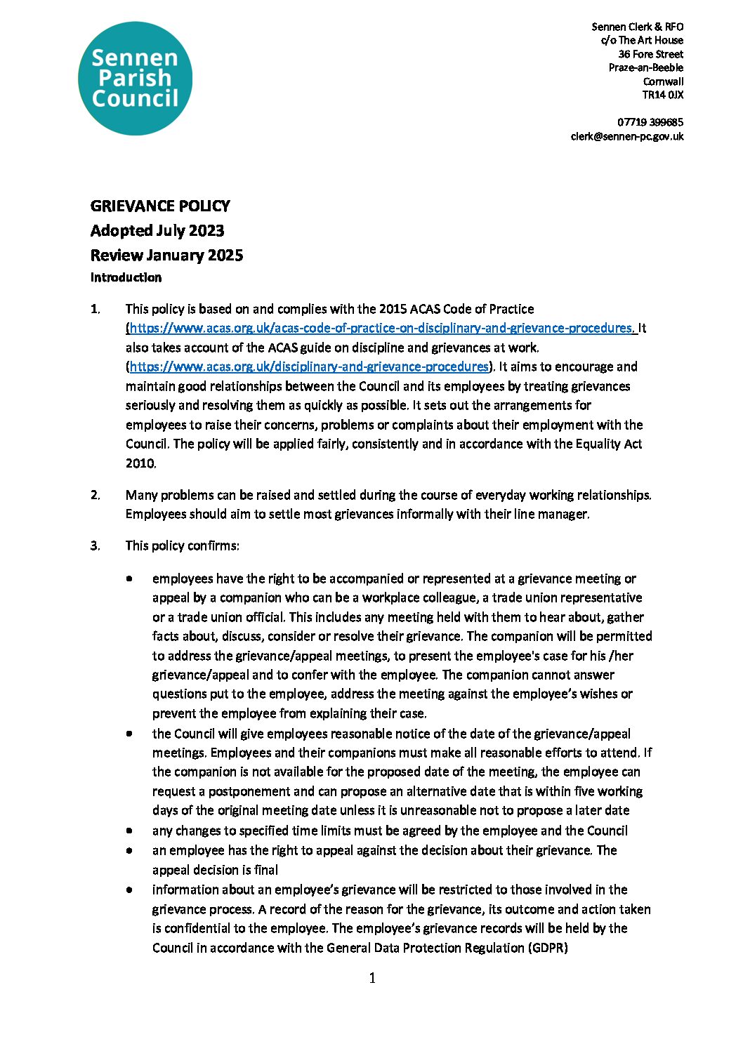 SPC Greivance Policy 2023