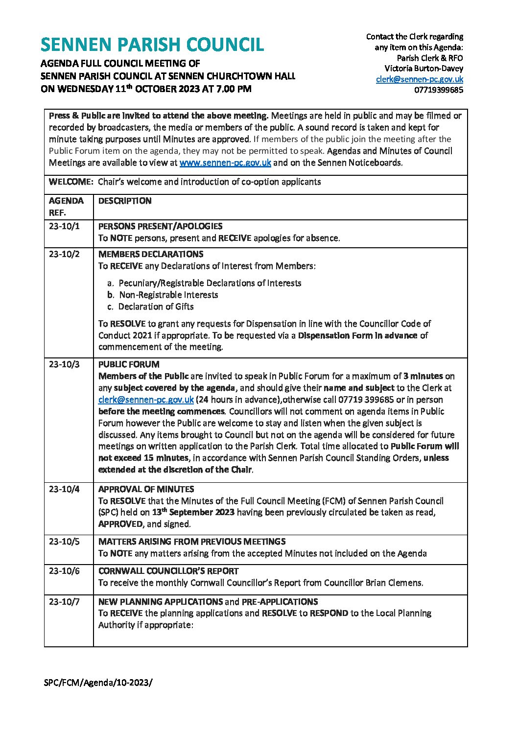 SPC FCM Agenda 10-2023