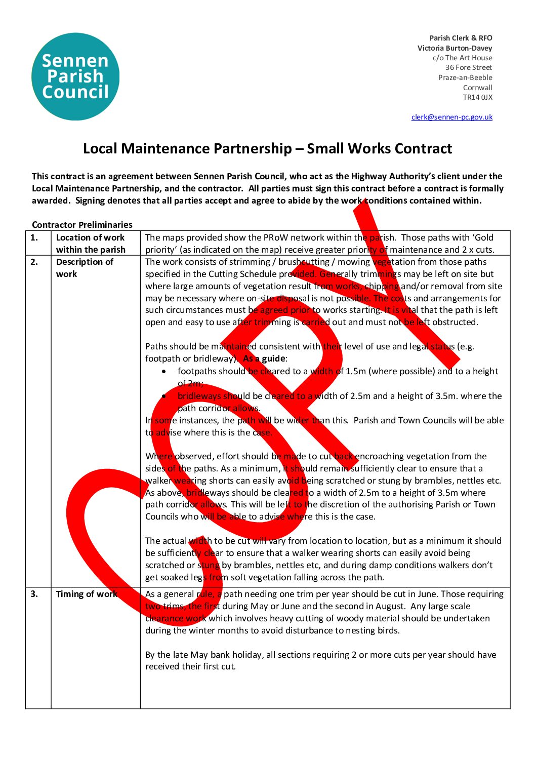 SPC LMP Small works contract 2024-25