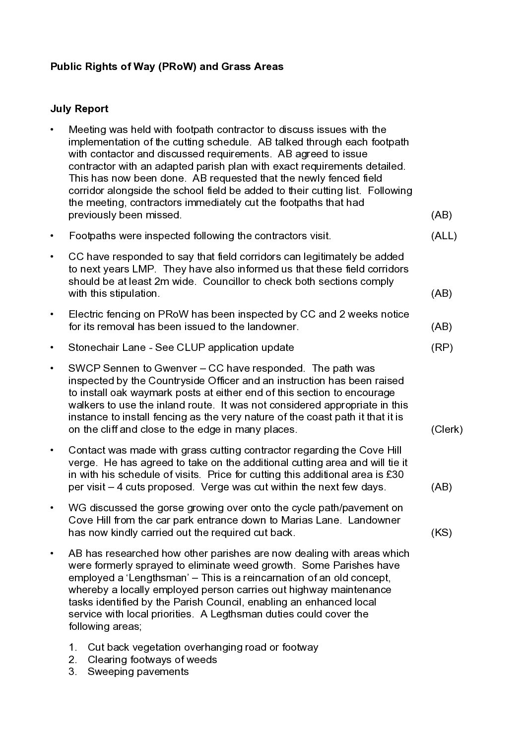 SPC Public Rights of Way & Grass Areas Update 07/2024