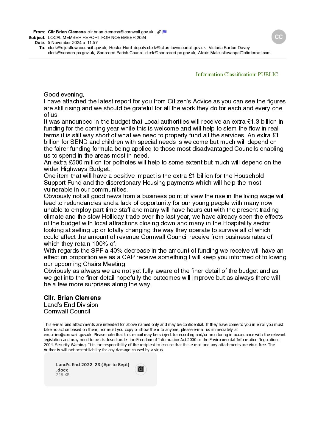 SPC LOCAL MEMBER REPORT 11-2024